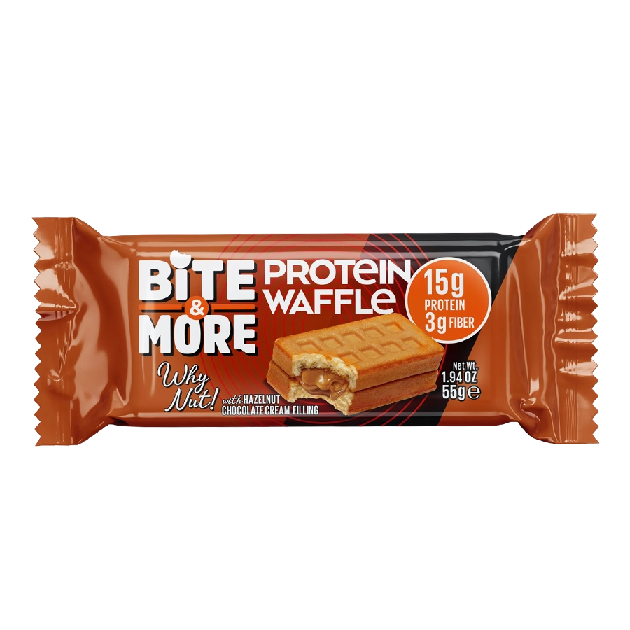 Bite&More Protein Waffle 55g Chocolate Hazelnut